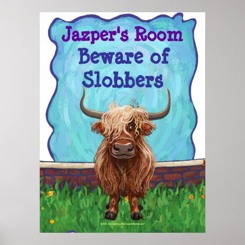 Highland Cow Personalized Room Poster