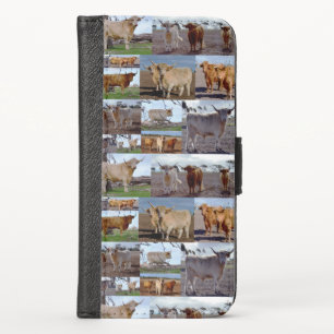Highland Cow Photo Collage, iPhone X Wallet Case
