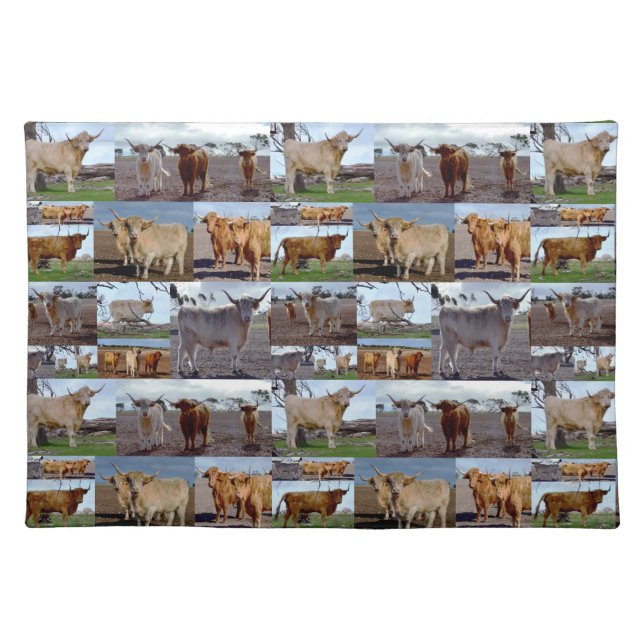 Highland Cow Photo Collage, Placemat (Front)