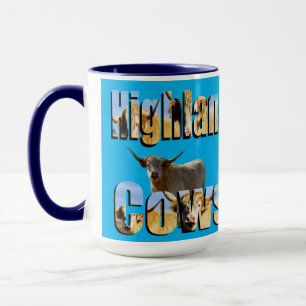 Highland Cow Picture Logo, Coffee Mug