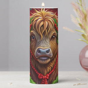 Highland Cow Pillar Candle