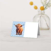 Highland Cow Pink Place Card