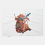 Highland Cow Png, Cool Cow Png, Sunglass Kitchen Towel