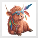 Highland Cow Png, Cool Cow Png, Sunglass Wall Decal