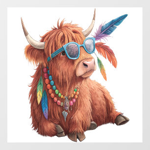 Highland Cow Png, Cool Cow Png, Sunglass Wall Decal