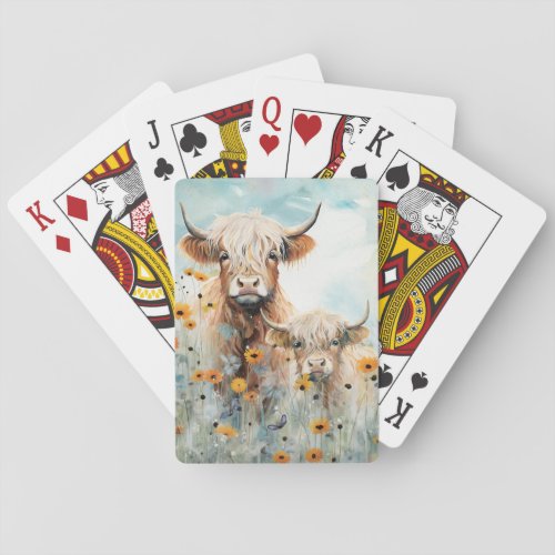 Highland Cow Poker Cards