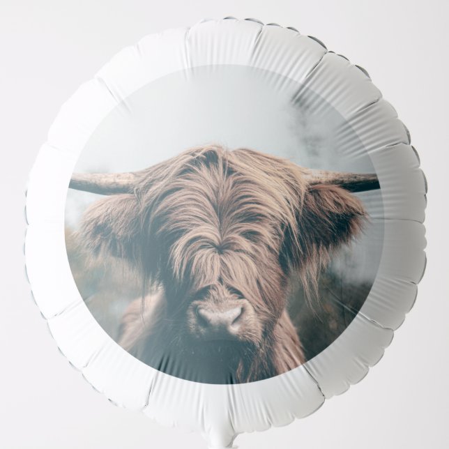 Highland cow portrait balloon (Front)