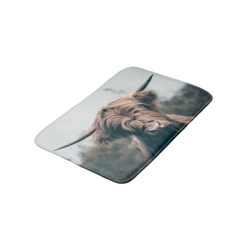 Highland cow portrait bath mat