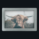 Highland cow portrait belt buckle<br><div class="desc">Animal portrait photograph of majestic highland cow.</div>
