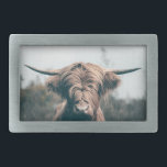 Highland cow portrait belt buckle<br><div class="desc">Animal portrait photograph of majestic highland cow.</div>