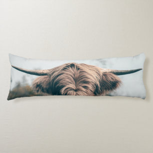 Highland cow portrait body pillow