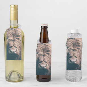 Highland cow portrait bottle hanger tag