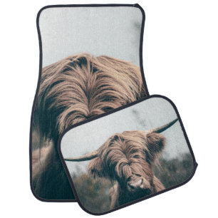 Highland cow portrait car floor mat