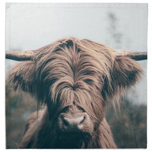 Highland cow portrait cloth napkin