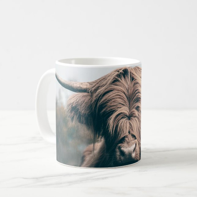 Highland cow portrait coffee mug (Front Left)