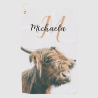 Highland cow portrait custom name initial monogram