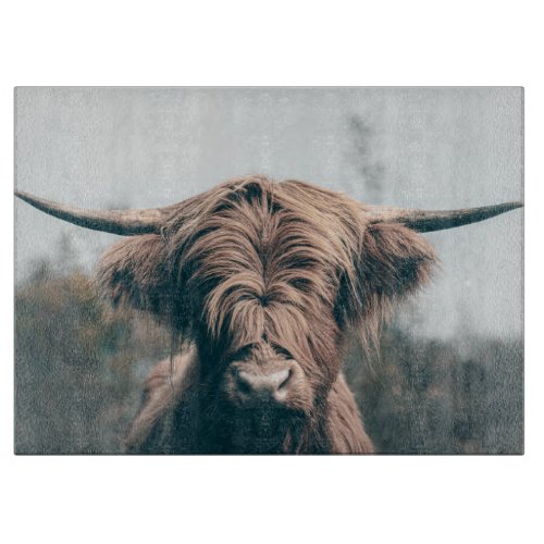 Highland cow portrait cutting board
