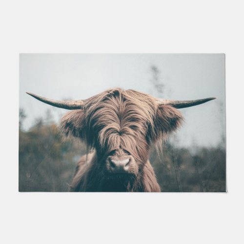 Highland cow portrait doormat