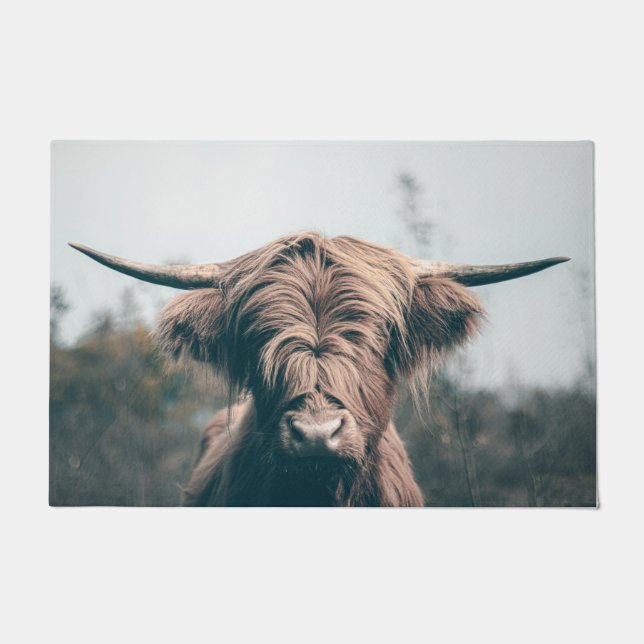Highland cow portrait doormat (Front)