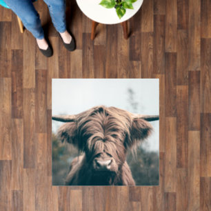 Highland cow portrait floor decals
