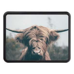Highland cow portrait hitch cover
