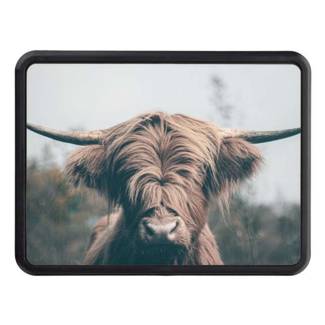 Highland cow portrait hitch cover (Front)
