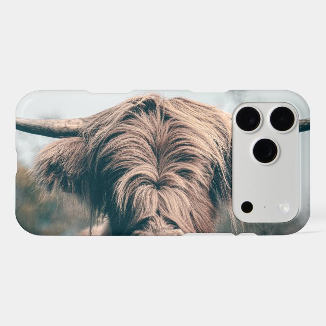 Highland cow portrait iPhone case (Back Horizontal)