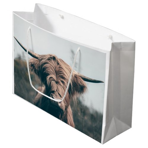 Highland cow portrait large gift bag