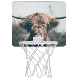 Highland cow portrait mini basketball hoop