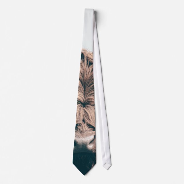 Highland cow portrait neck tie (Front)
