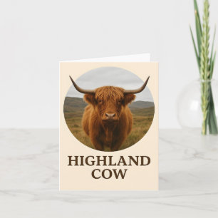 Highland Cow Portrait Poster with "Highland Cow" Holiday Card