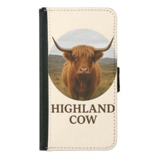 Highland Cow Portrait Poster with "Highland Cow" Samsung Galaxy S5 Wallet Case