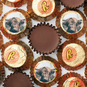 Highland cow portrait reese's peanut butter cups