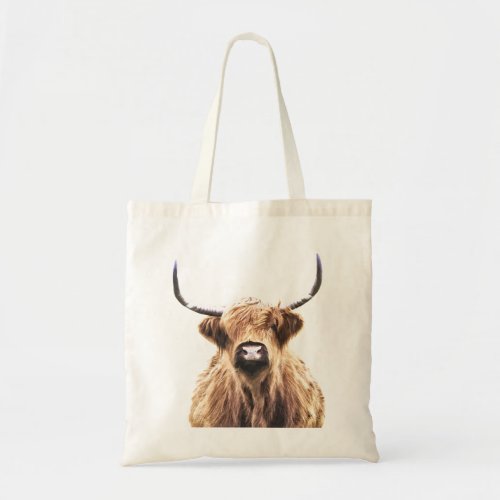 Highland Cow Portrait Tote Bag