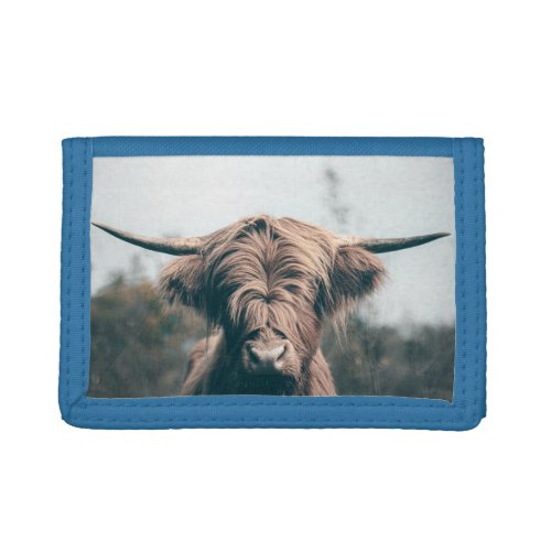 Highland cow portrait trifold wallet