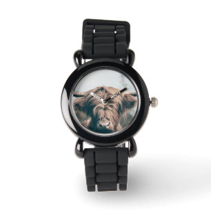Highland cow portrait watch