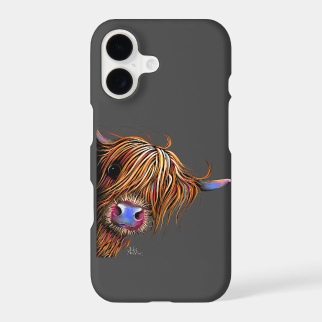 Highland Cow Print IPhone Case SuGaR LuMP oN GReY (Back)