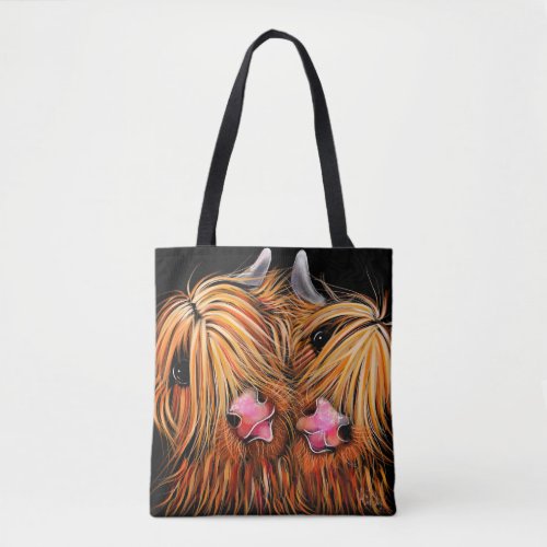 HiGHLaND CoW PRiNT  RHuBaRB ToTe BaG