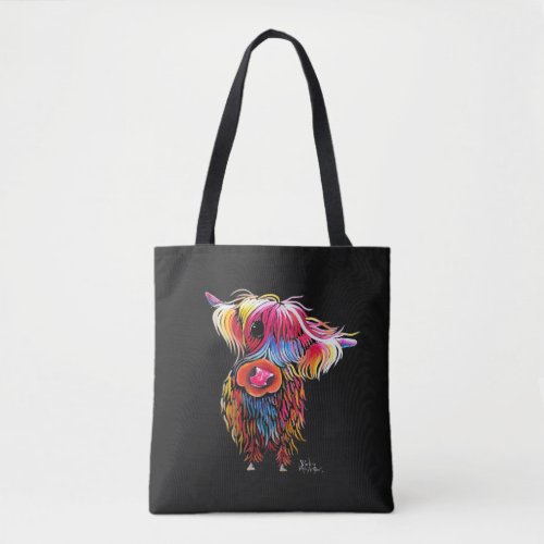 HiGHLaND CoW PRiNT SCoTTiSH  BLooM  BY SHiRLeY M Tote Bag