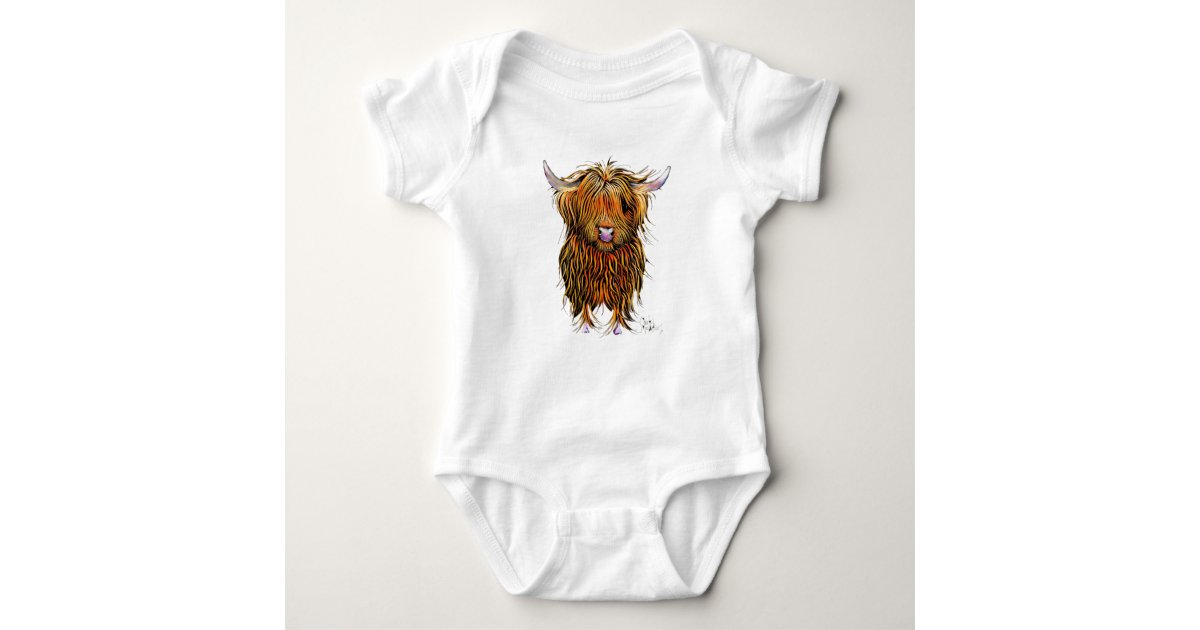 Highland Cow Print Scottish Humphrey Baby Wear Baby Bodysuit