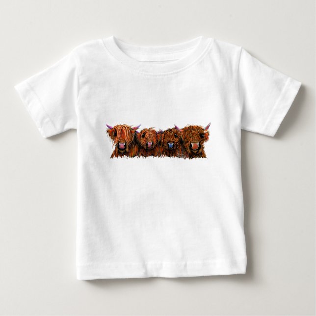 HiGHLaND CoW PRiNT SCoTTiSH ' THe GiNGeR NuTS ' Baby T-Shirt (Front)