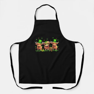 Highland Cow Print St Patricks Day Shamrock Irish Apron