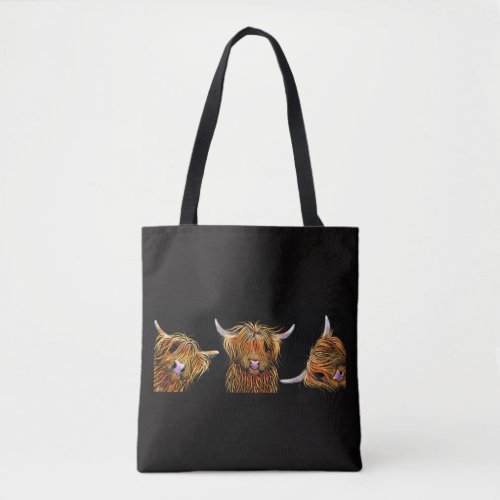 HiGHLaND CoW PRiNT THe SCoTTieS  ToTe BaG