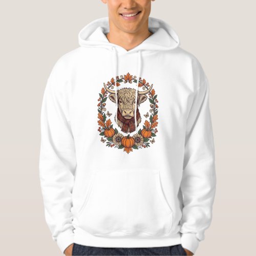 Highland Cow Pumpkin Vintage Engraving Fall Shirt