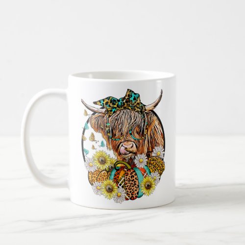 Highland Cow Pumpkins Fall Western Long Horn Heife Coffee Mug