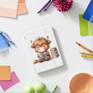 Highland Cow Reading Books iPad Mini Cover