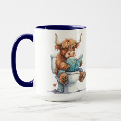 Highland Cow Relaxing Potty Time Mug