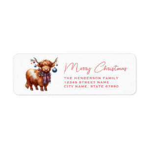 Highland Cow Return Address Labels