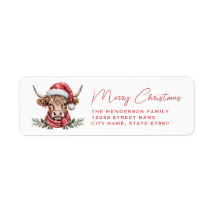Highland Cow Return Address Labels