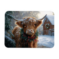 Highland Cow Rustic Barnyard Christmas Flexible